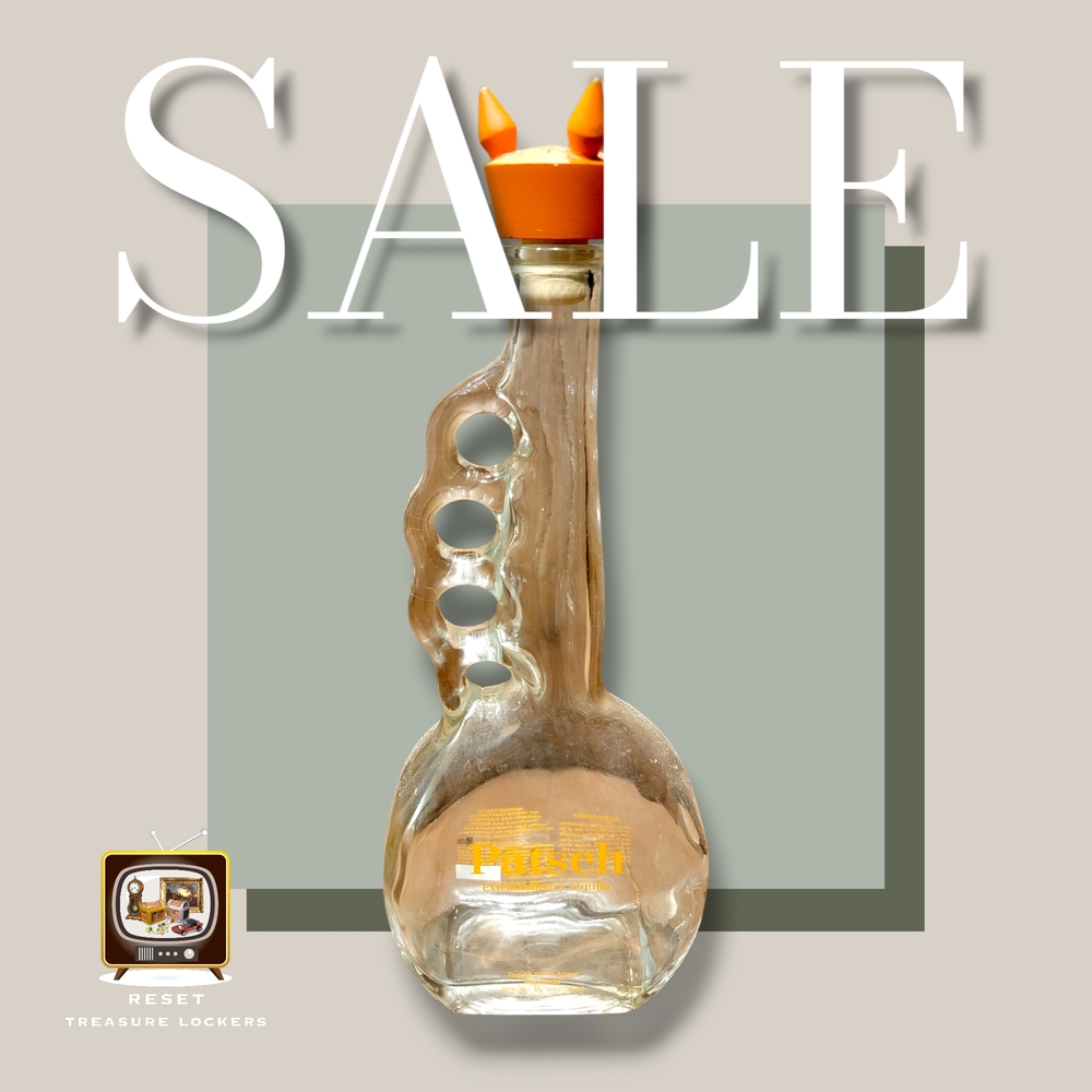Pātsch Anejo Tequila Empty Decor Bosch Clear Glass Bottle with Orange Cap